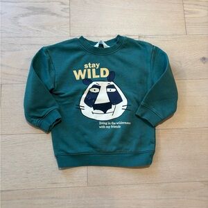 H&M toddler green stay wild sweatshirt, size US 3/4T